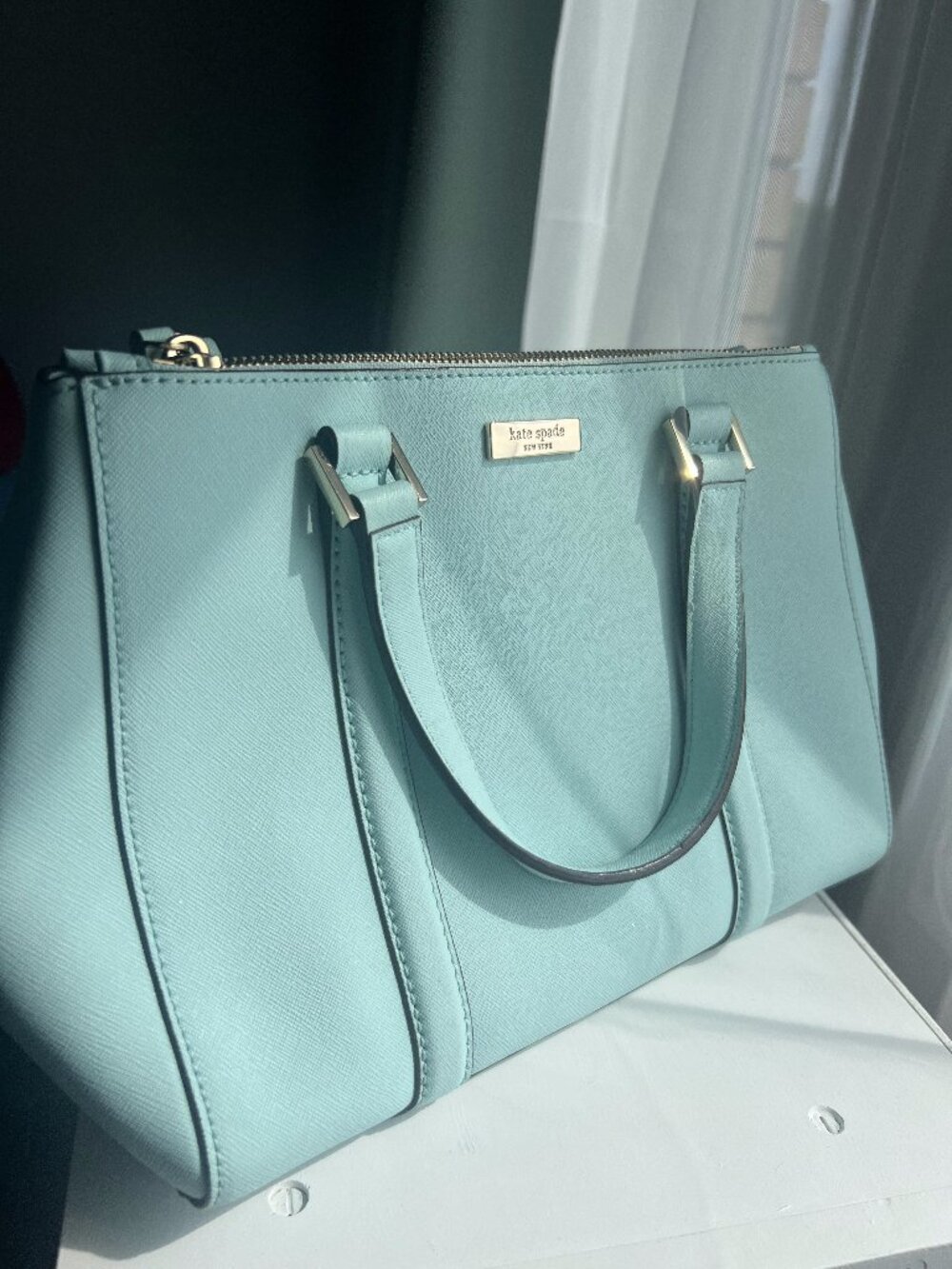 Kate Spade Light Blue Structured Shoulder Bag